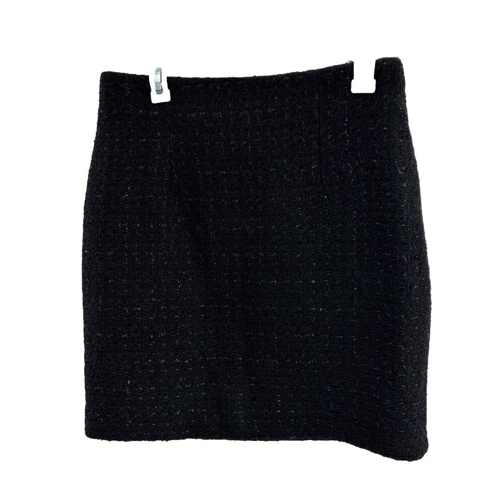 Maggie Lawrence Womens Skirt Wool Blend Tweed Mini Black Classic Size 12